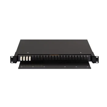 Оптический кросс NIKOMAX 19" Premium Line, 1U, укомплектованный на 8 портов LC/UPC (4 двойных LC/UPC адаптера), MM 50/125 OM2, выдвижной, с полкой