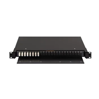 Оптический кросс NIKOMAX 19" Premium Line, 1U, укомплектованный на 16 портов LC/UPC (8 двойных LC/UPC адаптеров), MM 50/125 OM2, выдвижной, с полкой