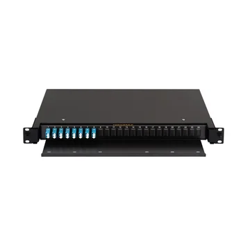 Оптический кросс NIKOMAX 19" Premium Line, 1U, укомплектованный на 16 портов LC/UPC (8 двойных LC/UPC адаптеров), SM 9/125 OS2, выдвижной, с полкой