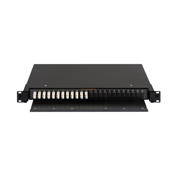 Оптический кросс NIKOMAX 19" Premium Line, 1U, укомплектованный на 24 порта LC/UPC (12 двойных LC/UPC адаптеров), MM 50/125 OM2, выдвижной, с полкой