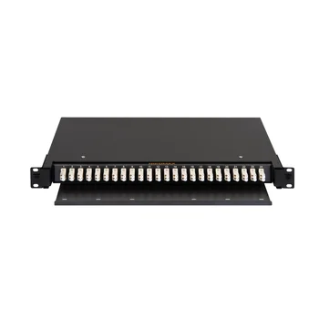 Оптический кросс NIKOMAX 19" Premium Line, 1U, укомплектованный на 48 портов LC/UPC (24 двойных LC/UPC адаптеров), MM 50/125 OM2, выдвижной, с полкой