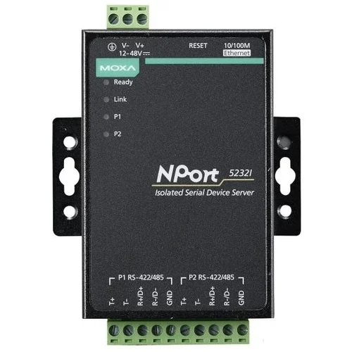 NPort 5232i 2-портовый асинхронный сервер RS-422/485 в Ethernet с изоляцией 2 КВ