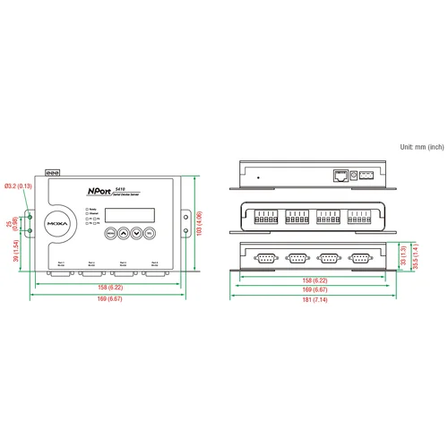NPort 5430 4-портовый асинхронный сервер RS-422/485 в Ethernet MOXA