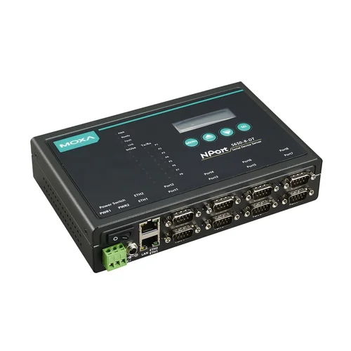 Преобразователь NPort 5650I-8-DT 8-портовый RS-232/422/485 в Ethernet в настольном исполнении c изоляцией 2 КВ MOXA