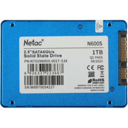 Накопитель SSD Netac SATA-III 1TB NT01N600S-001T-S3X N600S 2.5"