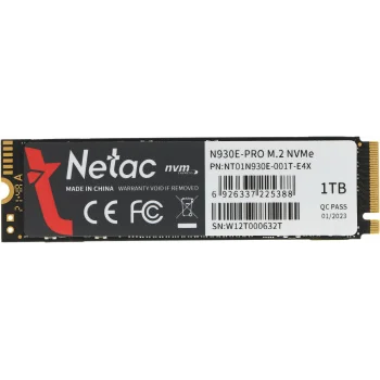 Накопитель SSD Netac PCIe 3.0 x4 1TB NT01N930E-001T-E4X N930E Pro M.2 2280
