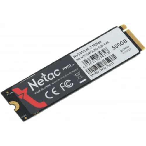 Накопитель SSD Netac PCIe 3.0 x4 500GB NT01NV3000-500-E4X NV3000 M.2 2280