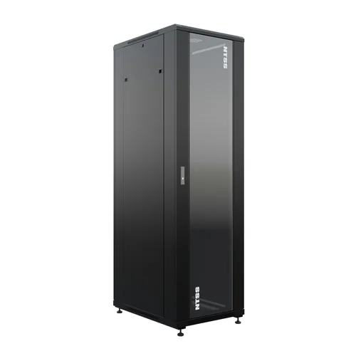 19" Напольный серверный шкаф NTSS ПРЕМИУМ 42U 600x800 мм, передняя дверь стекло, задняя глухая металл, боковые стенки, регулируемые опоры, RAL 9005