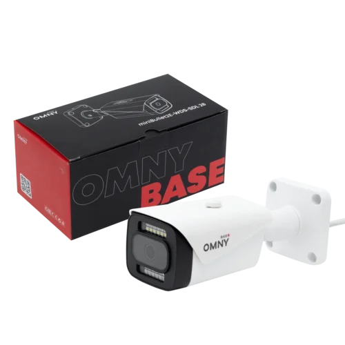 Камера сетевая буллет 2Мп OMNY BASE miniBullet2E-WDS-SDL 28 с двойной подсветкой и микрофоном