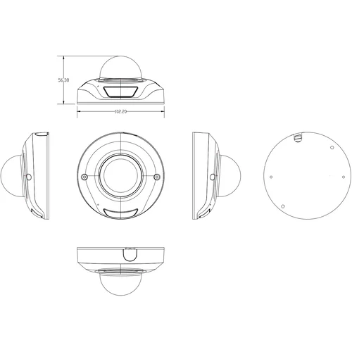 IP камера OMNY BASE miniDome4A-WDS миникупольная 4Мп (2592x1520) 20к/с, 1.7мм, F2.0, 802.3af A/B, 12±1В DC, ИК до 15м, встр. микр, WDR 120dB, MicroSD