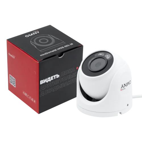 Камера сетевая купольная 5Мп OMNY BASE miniDome5E-WDS-SDL 28 с двойной подсветкой и микрофоном (после теста)