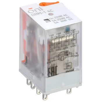 Реле интерфейсное ORM-1 4C 220В AC с LED и тест. кнопкой ONI ORM-1-4C-AC220V-L-B