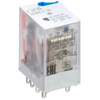 Реле интерфейсное ORM-1 4C 24В DC с LED и тест. кнопкой ONI ORM-1-4C-DC24V-L-B