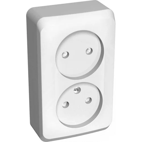 Розетка 2-м ОП Этюд 16А IP20 250В защ. шторки без заземл. бел. SE PA16-006B