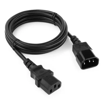 Кабель питания сист. блок-монитор Cablexpert PC-189-VDE, 1.8м, C13-C14, VDE, 10A, черный с заземлением