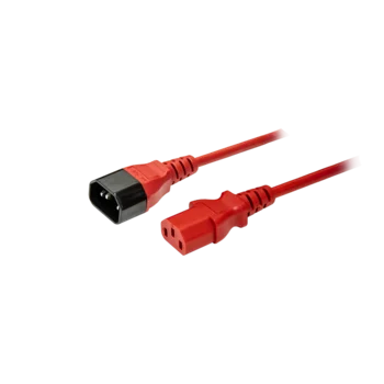 Кабель питания IEC320-C14/IEC320-C13, 220B, 10А, 1.8м, красный (для резервного питания)