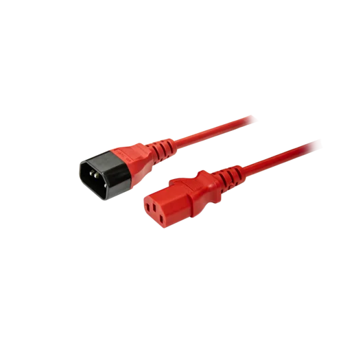 Кабель питания IEC320-C14/IEC320-C13, 220B, 10А, 1.8м, красный (для резервного питания)