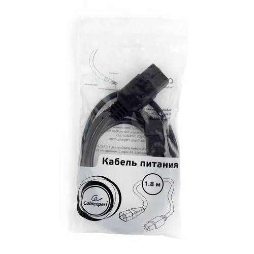 Кабель питания IEC320-C14/IEC320-C19, 220B, 16А, 1.8м