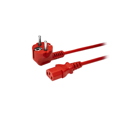 Кабель питания EU-Schuko/IEC320-C13, 220B, 10А, 1.8м, красный (для резервного питания)