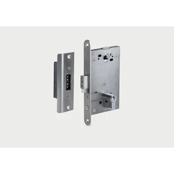 Врезной электромеханический замок с контактным устройством, нормально закрытый, межцентровое расстояние 85 мм