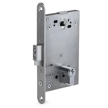 Врезной электромеханический замок с контактным устройством, нормально открытый, межцентровое расстояние 85 мм