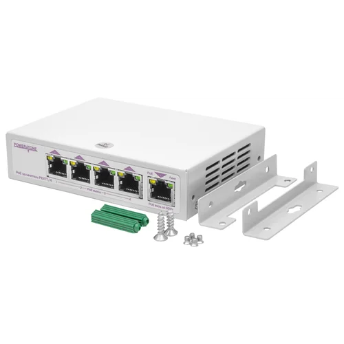 PoE коммутатор/удлинитель интерфейса Ethernet 10/100/1000Mbs PEXT 1/4. 4 PoE выхода, 1 PoE вход, совм. с 802.3af/at, до -40С