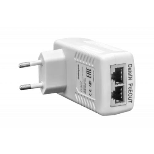 PoE инжектор неуправляемый PI-154-1P, 1x10/100BASE-TX 50В PoE passive, PoE бюджет 15.4Вт