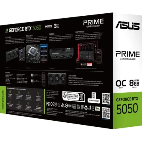 Видеокарта Asus PCI-E 4.0 PRIME-RTX5050-O8G NVIDIA GeForce RTX 5050 8Gb 128bit GDDR6