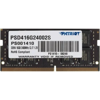 Память DDR4 16Gb 2400MHz Patriot PSD416G24002S RTL PC4-19200 CL17 SO-DIMM 260-pin 1.2В