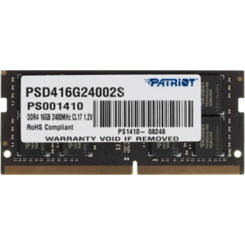 Память DDR4 16Gb 2400MHz Patriot PSD416G24002S RTL PC4-19200 CL17 SO-DIMM 260-pin 1.2В