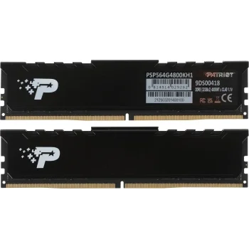 Память DDR5 2x32GB 4800MHz Patriot PSP564G4800KH1 Signature Premium RTL PC5-38400 CL40 DIMM 288