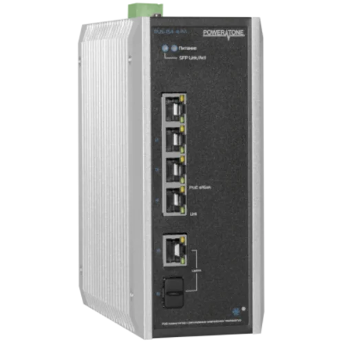Уличный PoE коммутатор PUS-154-4-1Vi 4 10/100BASE-TX 802.3af&at+ 1 10/100BASE-TX+ 1 100BASE-X, расширенный диапазон температур, неуправляемый