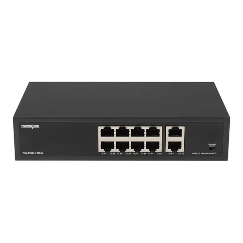 Неуправляемый 8 портовый PoE коммутатор PUS-2T08L-120RM с возможностью установки в стойку