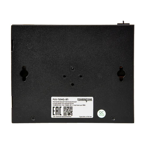 Неуправляемый промышленный 4 портовый PoE коммутатор POWERTONE PUS-TS04G-BTi с портами до 90Вт
