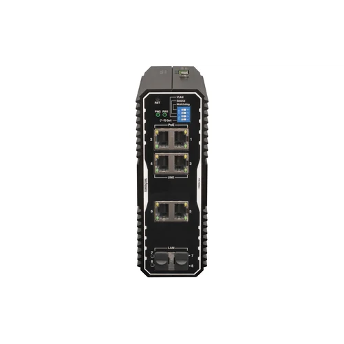 Неуправляемый промышленный 4 портовый PoE коммутатор POWERTONE PUS-TS04GL-i