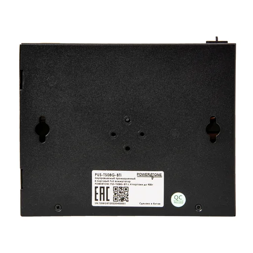 Неуправляемый промышленный 8 портовый PoE коммутатор POWERTONE PUS-TS08G-BTi с 4 портами до 90Вт