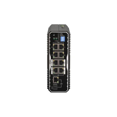 Неуправляемый промышленный 8 портовый PoE коммутатор POWERTONE PUS-TS08GL-BTi c 4 портами до 90Вт