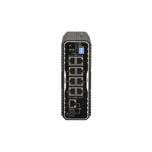 Неуправляемый промышленный 8 портовый PoE коммутатор POWERTONE PUS-TS08GL-i