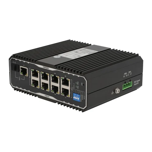 Неуправляемый промышленный 8 портовый PoE коммутатор POWERTONE PUS-TS08GL-i