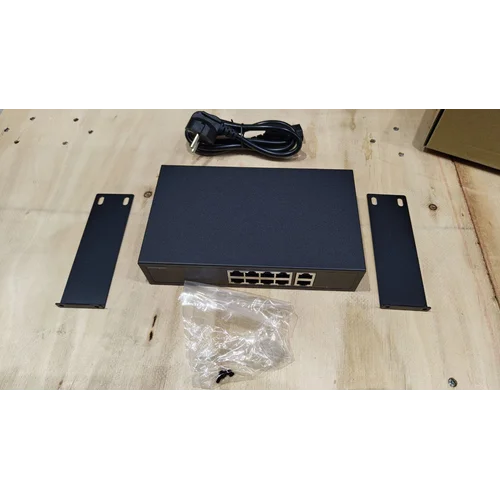 PoE коммутатор неуправляемый PUS-TT08-115M v1, 8x10/100BASE-TX 802.3af&at + 2х10/100/1000BASE-TX, PoE бюджет 115Вт, до 30Вт на порт