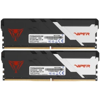Память DDR5 2x32Gb 5200MHz Patriot PVV564G520C40K Viper Venom RTL Gaming PC5-41600 CL40 DIMM 288
