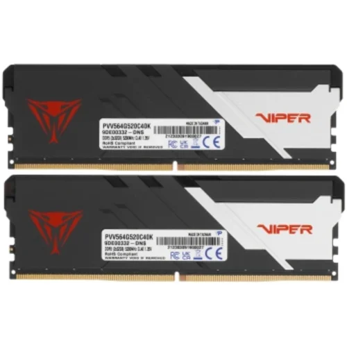 Память DDR5 2x32Gb 5200MHz Patriot PVV564G520C40K Viper Venom RTL Gaming PC5-41600 CL40 DIMM 288