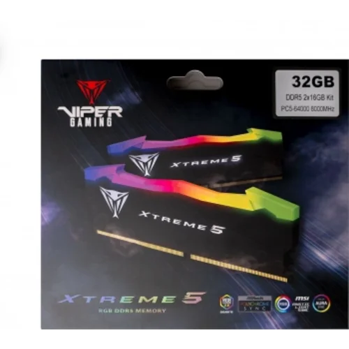 Память DDR5 2x16Gb 7600MHz Patriot PVXR532G76C36K Viper XTREME RGB RTL Gaming PC5-60800 CL36