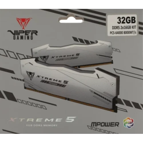 Память DDR5 2x16GB 8000MHz Patriot PVXR532G80C38KM Viper Xtreme 5 RGB RTL Gaming PC5-64000 CL38