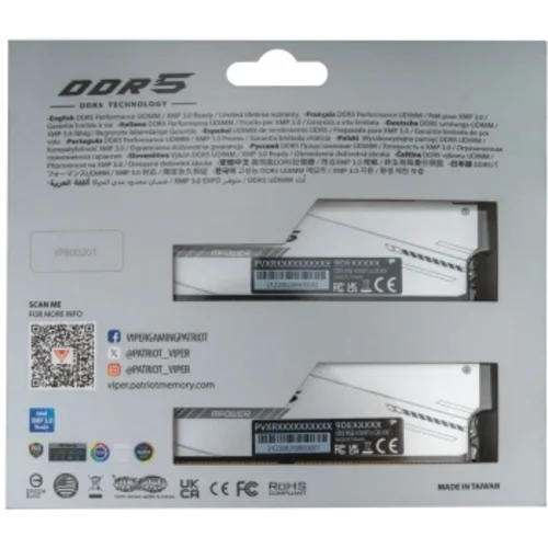 Память DDR5 2x24GB 8000MHz Patriot PVXR548G80C38KM Viper Xtreme 5 RGB RTL Gaming PC5-64000 CL38