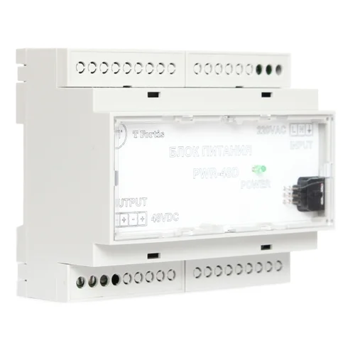 Блок питания TFortis PWR-48D для коммутатора SWD-1 с креплением на DIN-рейку