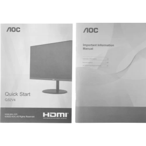 Монитор AOC 31.5" Value Line Q32V4 черный IPS LED 4ms 16:9 HDMI M/M матовая 250cd 178гр/178гр 2560x1