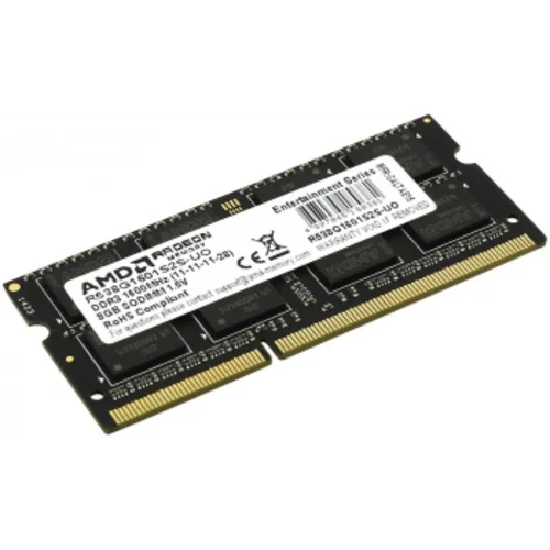 Память DDR3 8Gb 1600MHz AMD R538G1601S2S-U RTL PC3-12800 CL11 SO-DIMM 204-pin 1.5В dual rank Ret