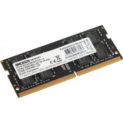 Память DDR4 32Gb 2666MHz AMD R7432G2606S2S-U Radeon R7 Performance Series RTL PC4-21300 CL19