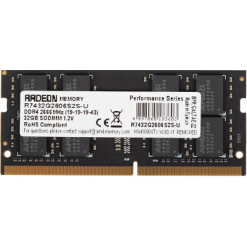 Память DDR4 32Gb 2666MHz AMD R7432G2606S2S-U Radeon R7 Performance Series RTL PC4-21300 CL19